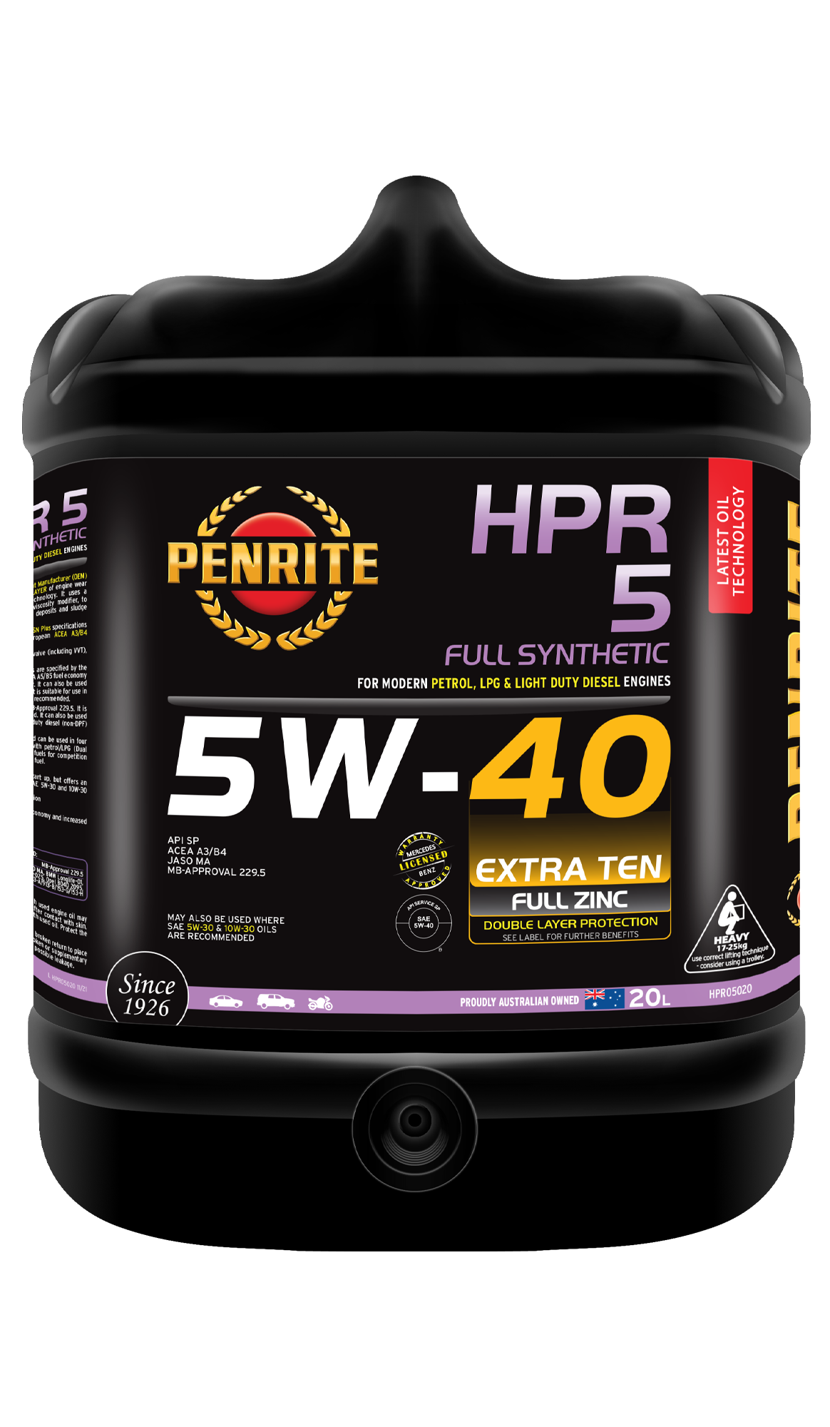 HPR 5 5W-40 (Full Synthetic) - Penrite 20L