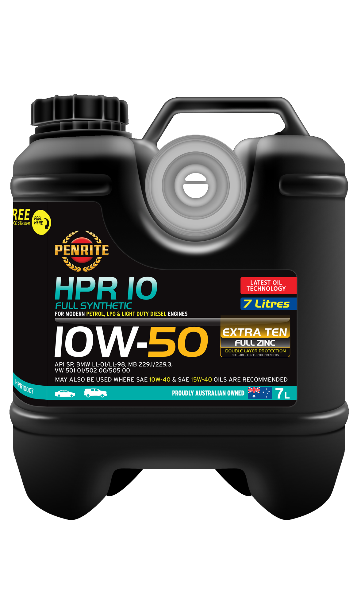 HPR 10 10W-50 (Full Synthetic) - Penrite 7L