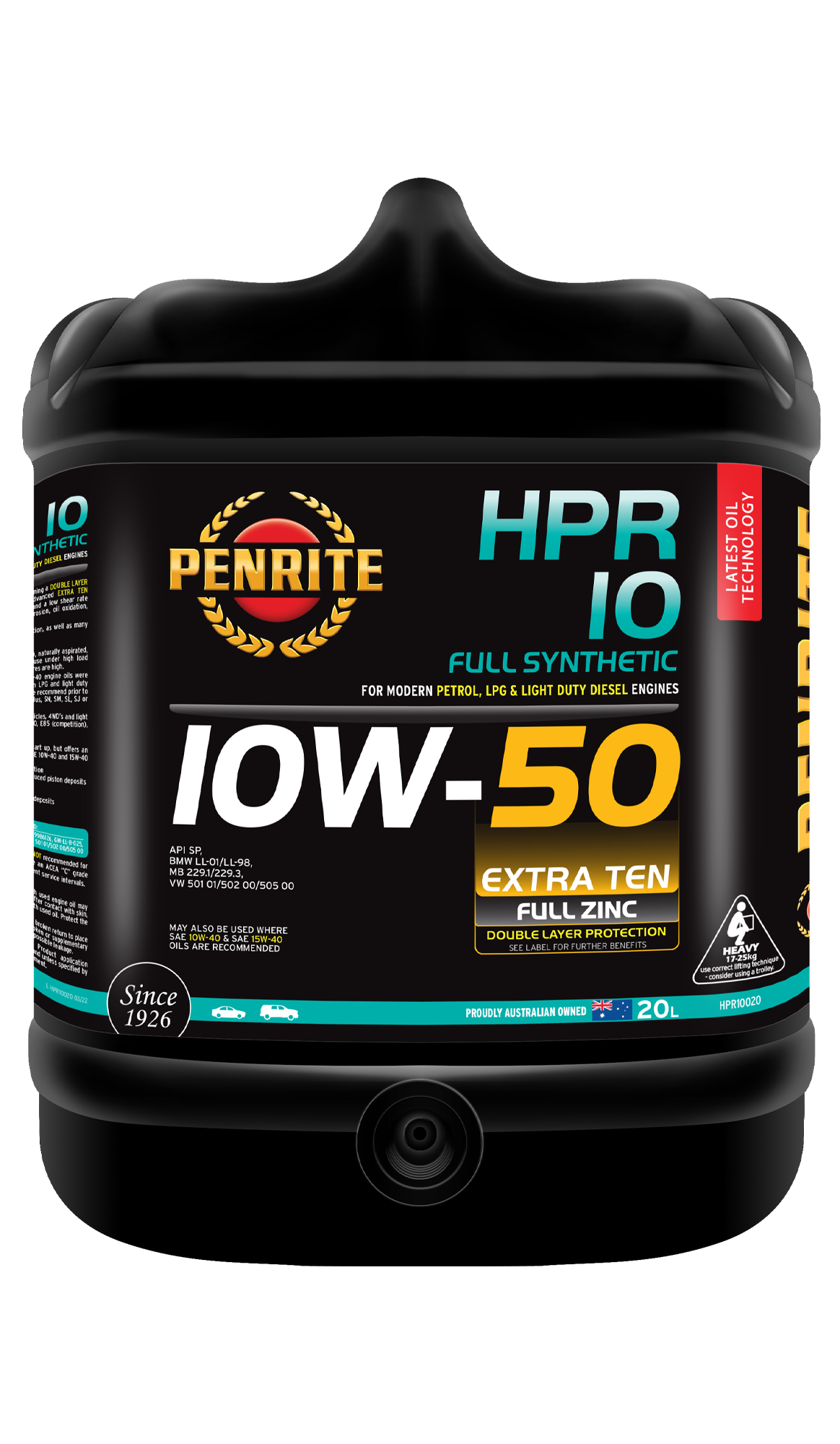 HPR 10 10W-50 (Full Synthetic) - Penrite 20L