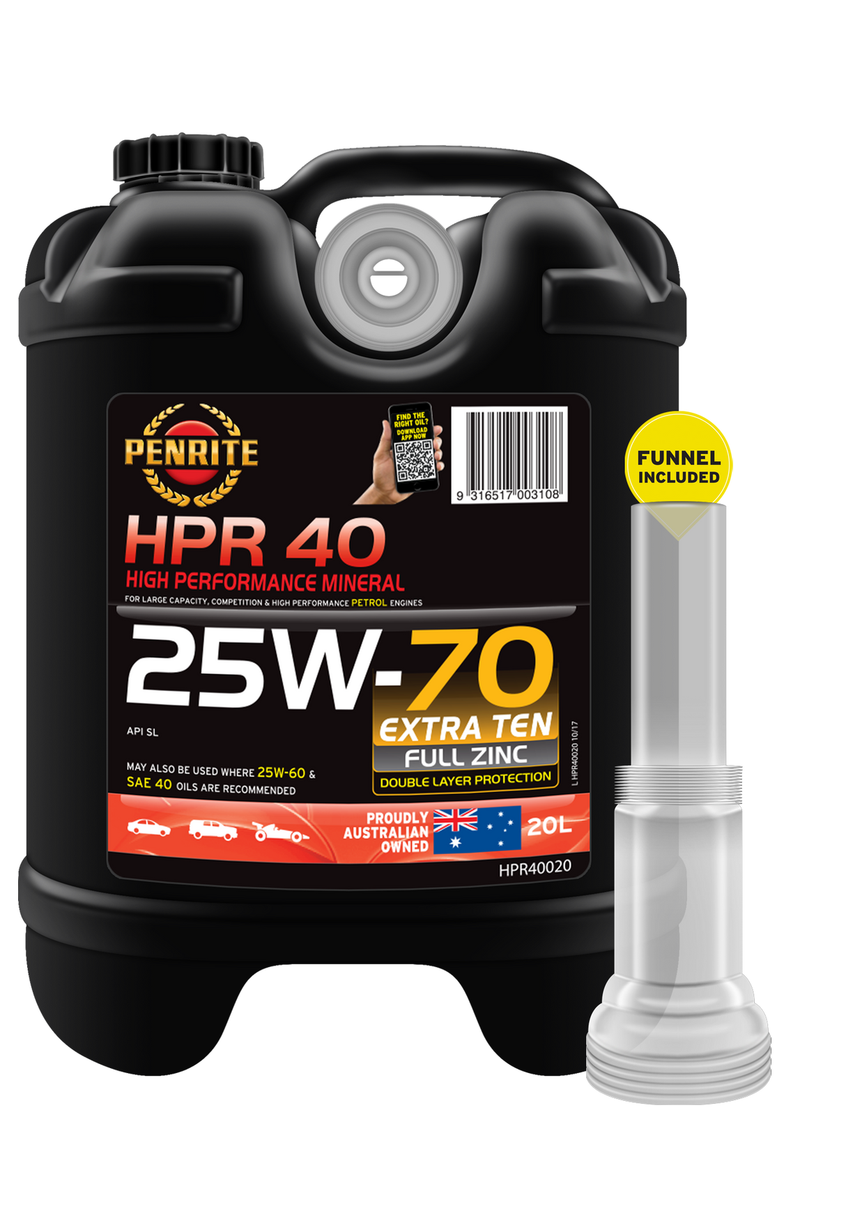 HPR 40 25W-70 (Mineral) - Penrite 20L