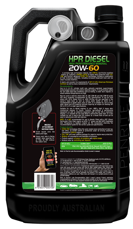 HPR DIESEL 20W-60 (Mineral) - Penrite