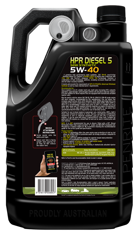 HPR DIESEL 5 5W-40 (SEMI SYN) - Penrite
