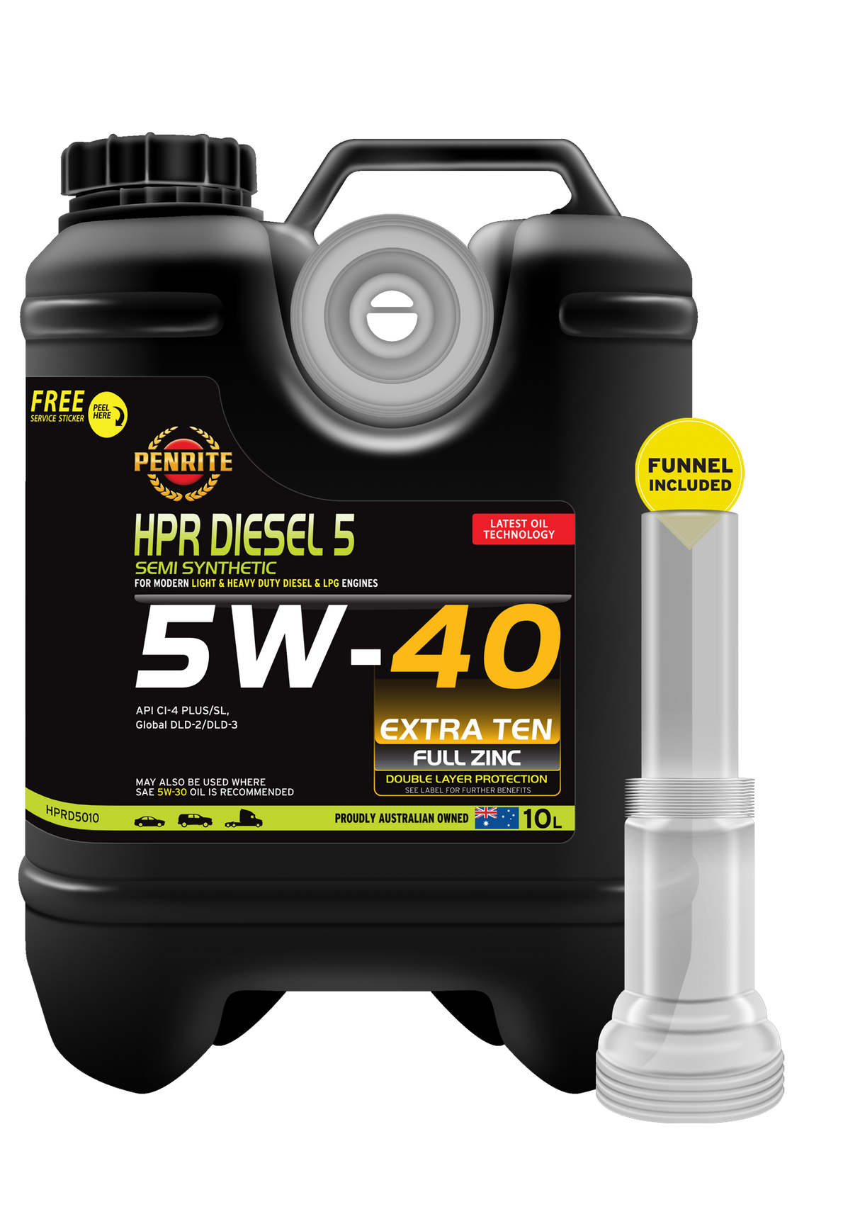 HPR DIESEL 5 5W-40 (SEMI SYN) - Penrite 10L