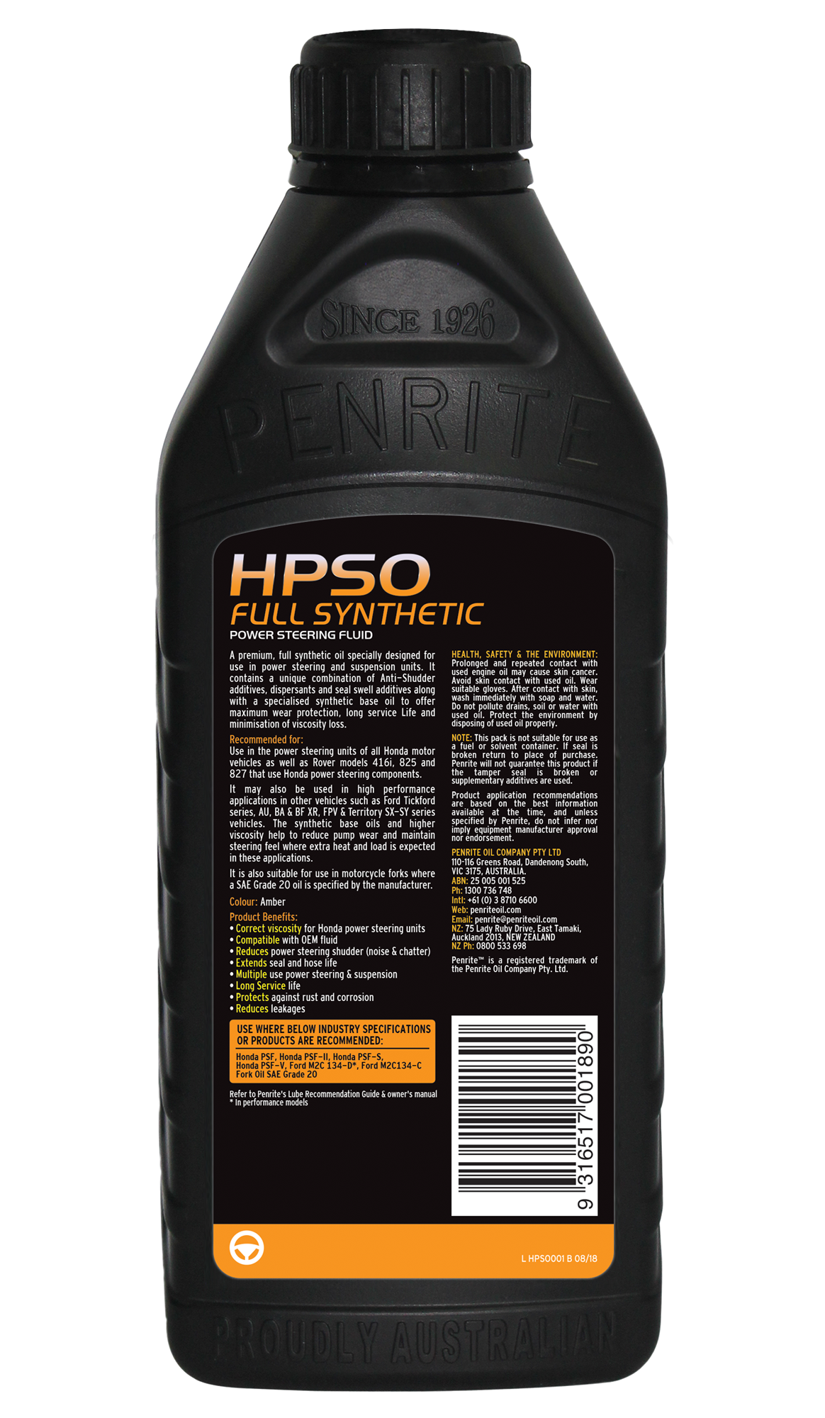 HPSO (Honda Power Steering Oil) 1L - Penrite