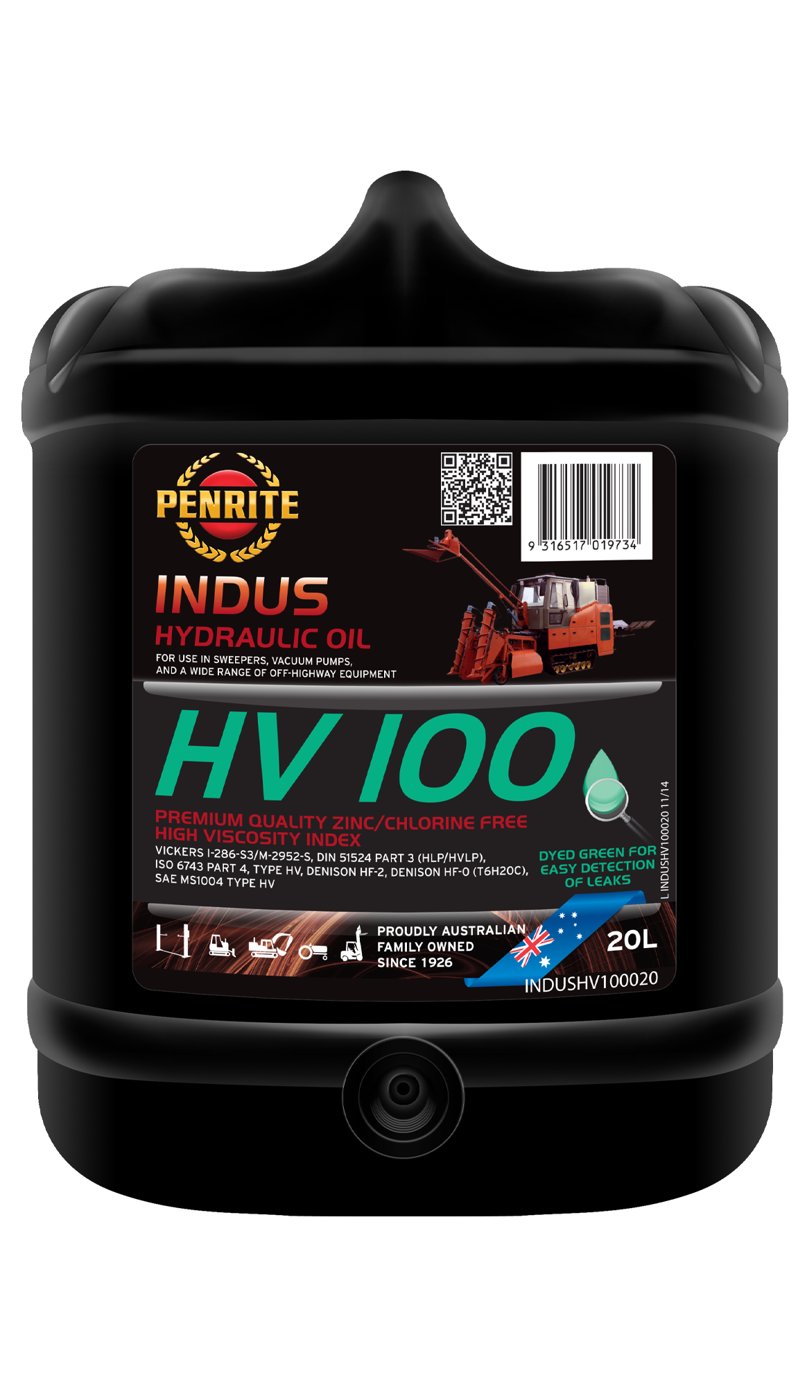 INDUS HV 100 (Zinc Free) 20L - Penrite