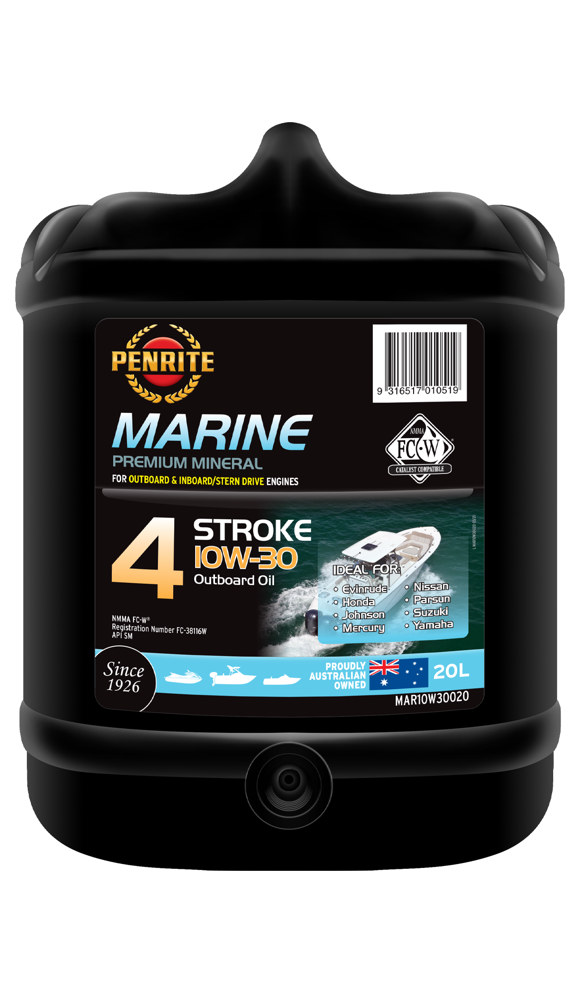 Marine Outboard 4 Stroke 10W-30 (Mineral) - Penrite 20L