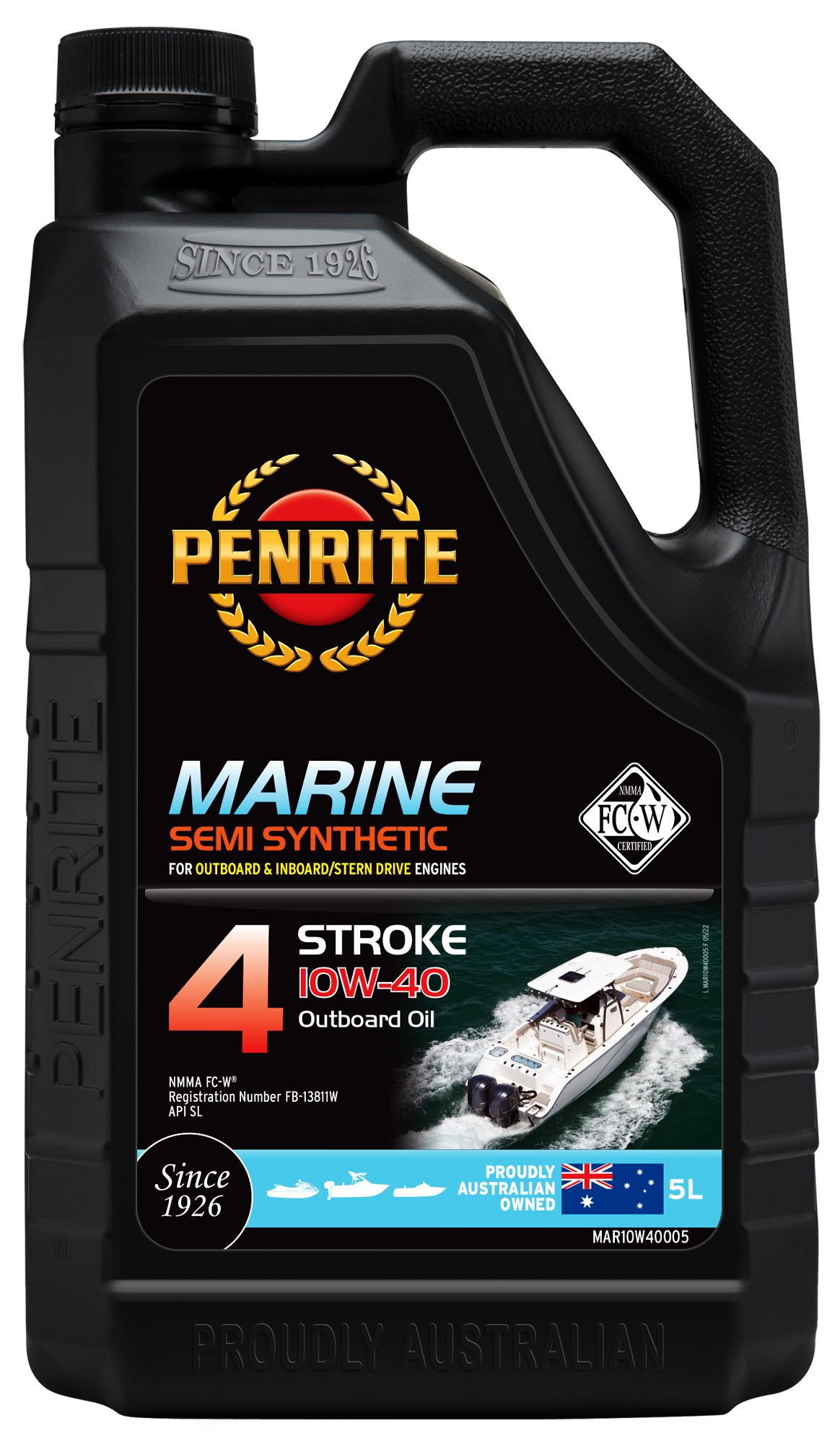 Marine Outboard 4 Stroke 10W-40 (Semi Syn.) - Penrite 5L