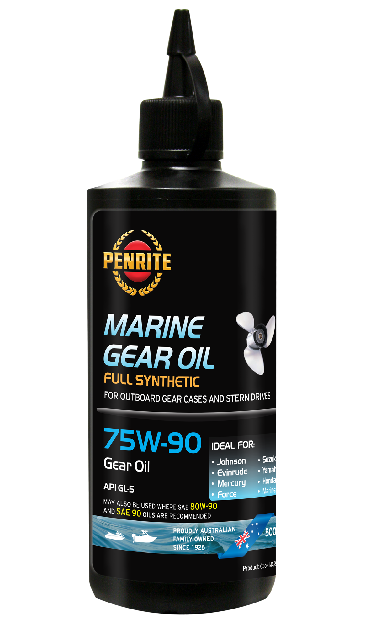 Marine Gear Oil 75W-90 (Full Syn.) - Penrite 500mL