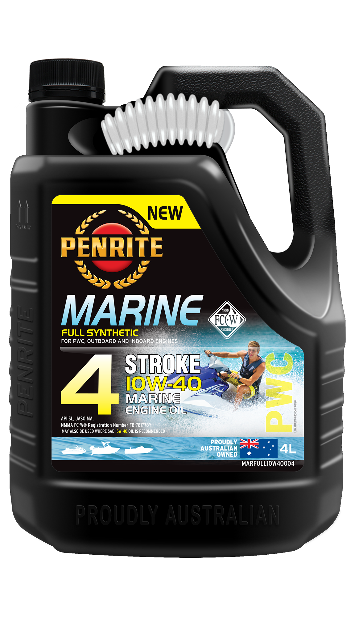 Marine Full Syn 10W-40 - Penrite 4 X 4 Litre (Carton Only) 4L
