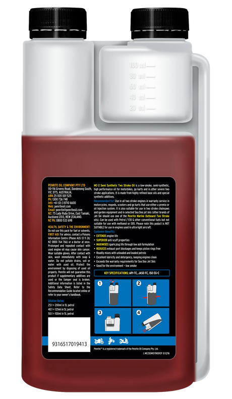 MC-2ST Semi Synthetic Two Stroke Oil 1L - Penrite