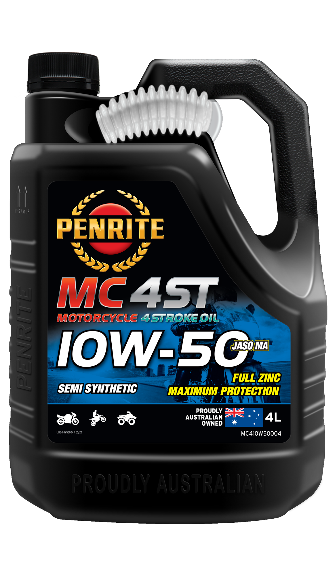 MC-4ST Semi Synthetic 10W-50 - Penrite  4 X 4 Litre (Carton Only) | Universal Auto Spares