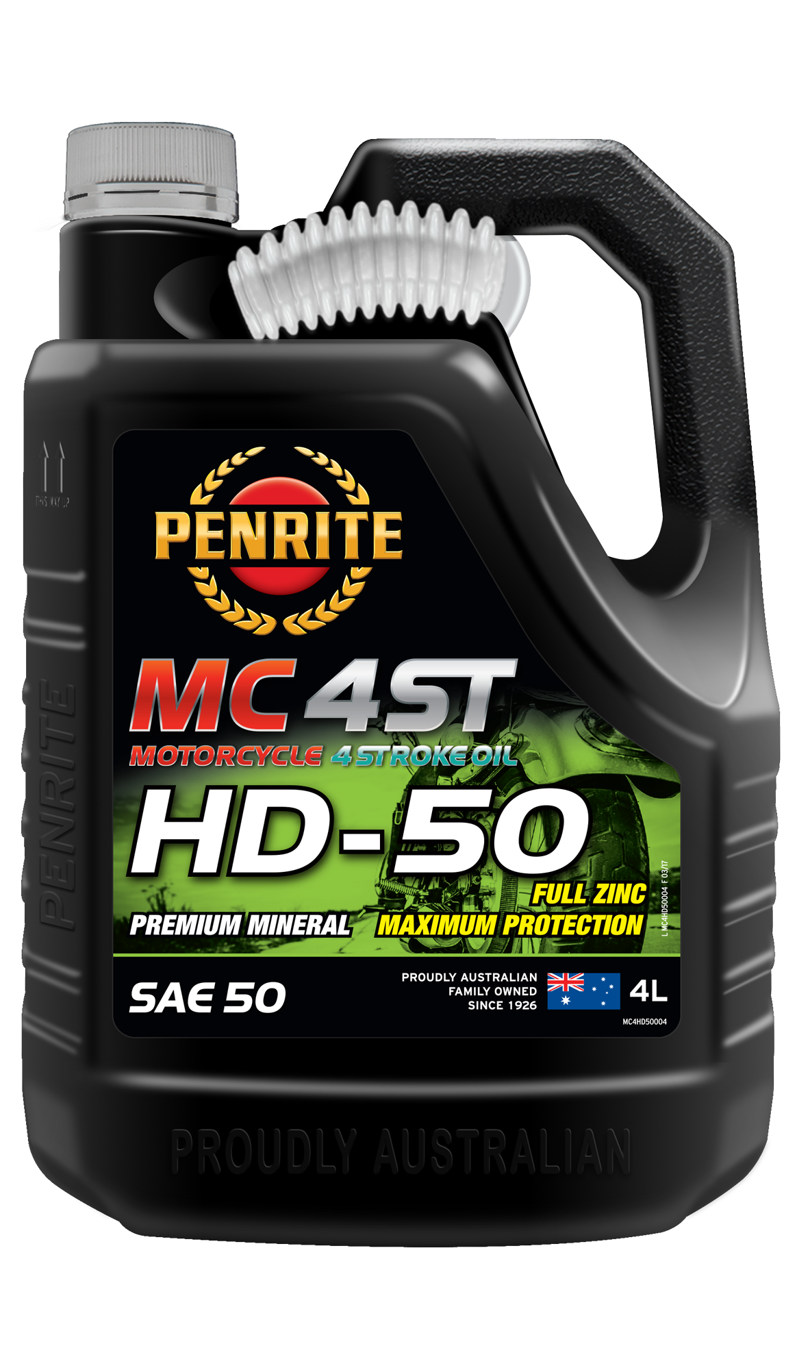 MC-4ST Mineral HD 50 SAE 50 4L - Penrite 4 X 4 Litre (Carton Only)