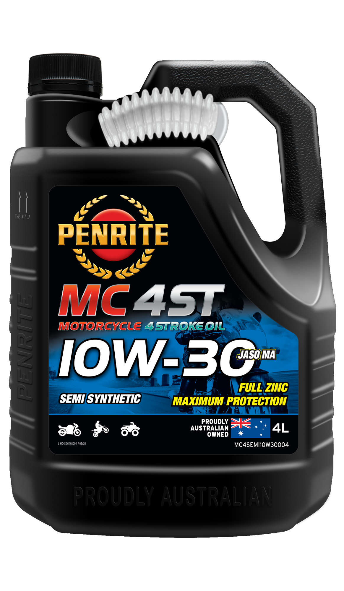 MC-4ST Semi Synthetic 10W-30 - Penrite  4 X 4 Litre (Carton Only) | Universal Auto Spares