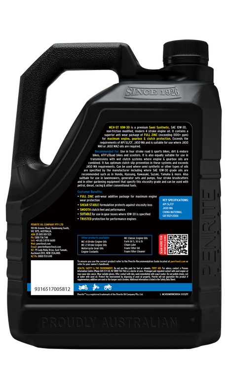 MC-4ST Semi Synthetic 10W-30 - Penrite 4 X 4 Litre (Carton Only)