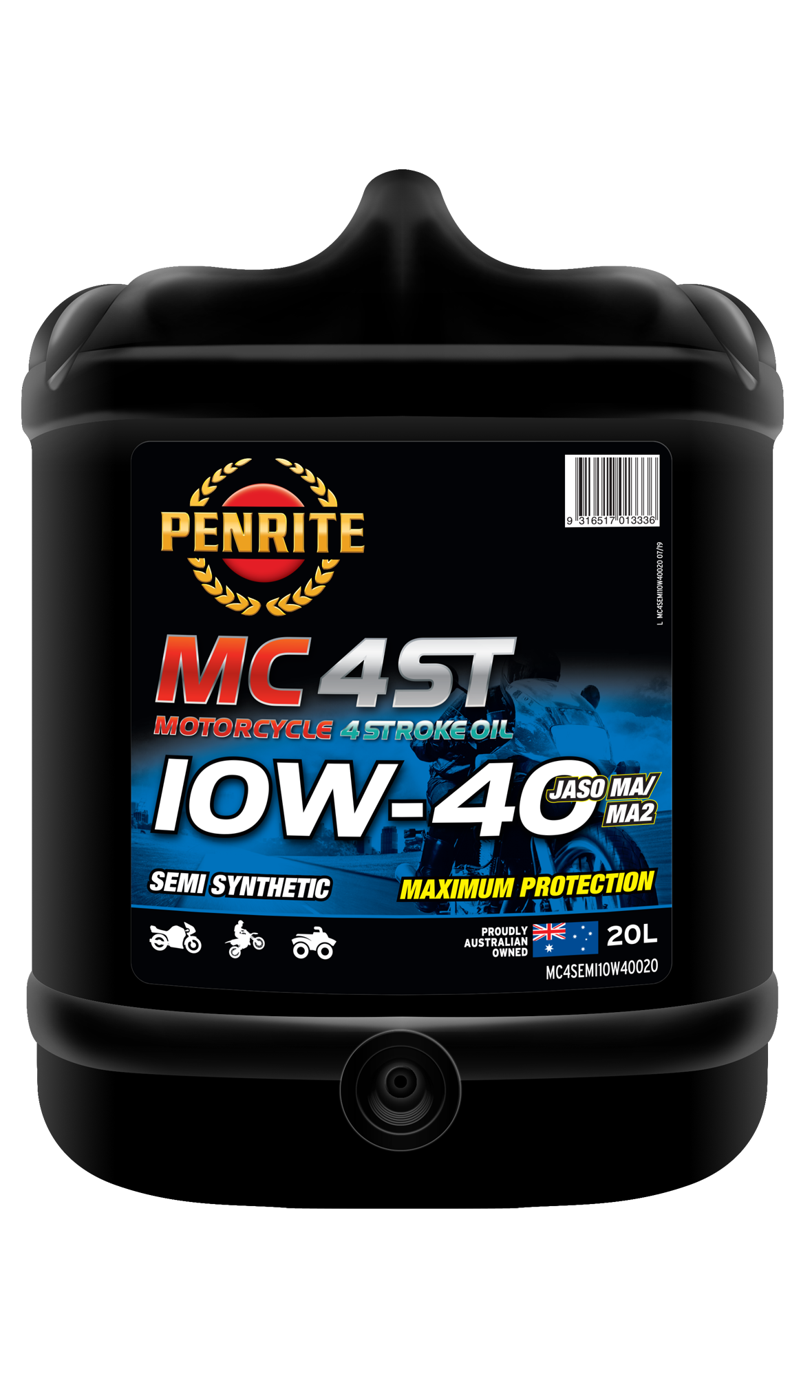 MC-4ST Semi Synthetic 10W-40 - Penrite 4 X 4 Litre (Carton Only) 20L