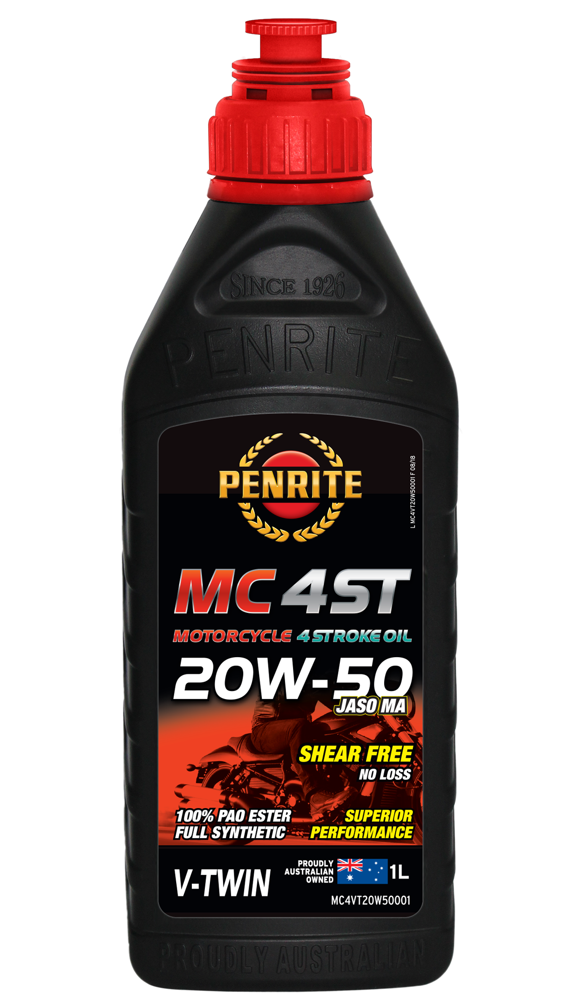 MC-4ST V TWIN 20W-50 (100% PAO & ESTER) - Penrite 4 X 4 Litre (Carton Only)