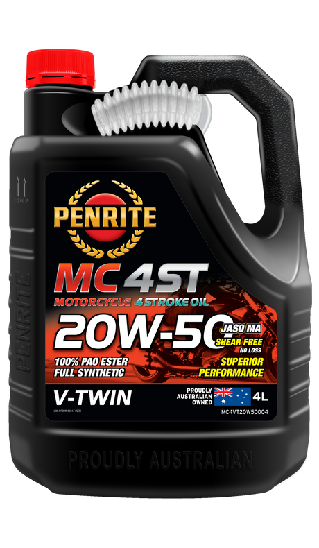 MC-4ST V TWIN 20W-50 (100% PAO & ESTER) - Penrite 4 X 4 Litre (Carton Only) 4L