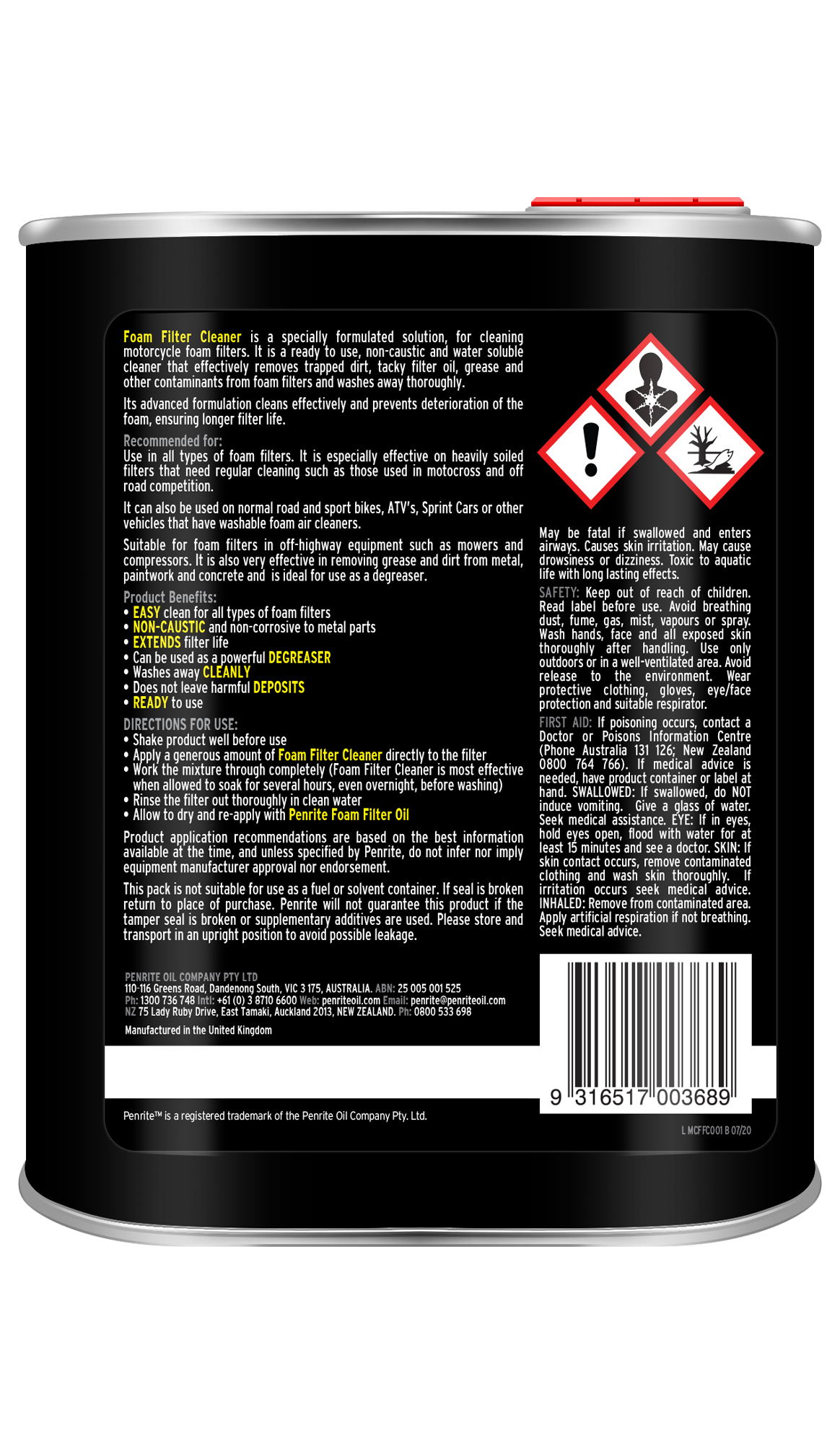 MC Foam Filter Cleaner - Penrite