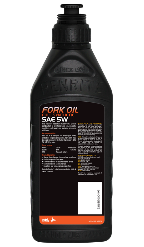 MC Fork Oil 5 (Full Synthetic) 1L - Penrite | Universal Auto Spares