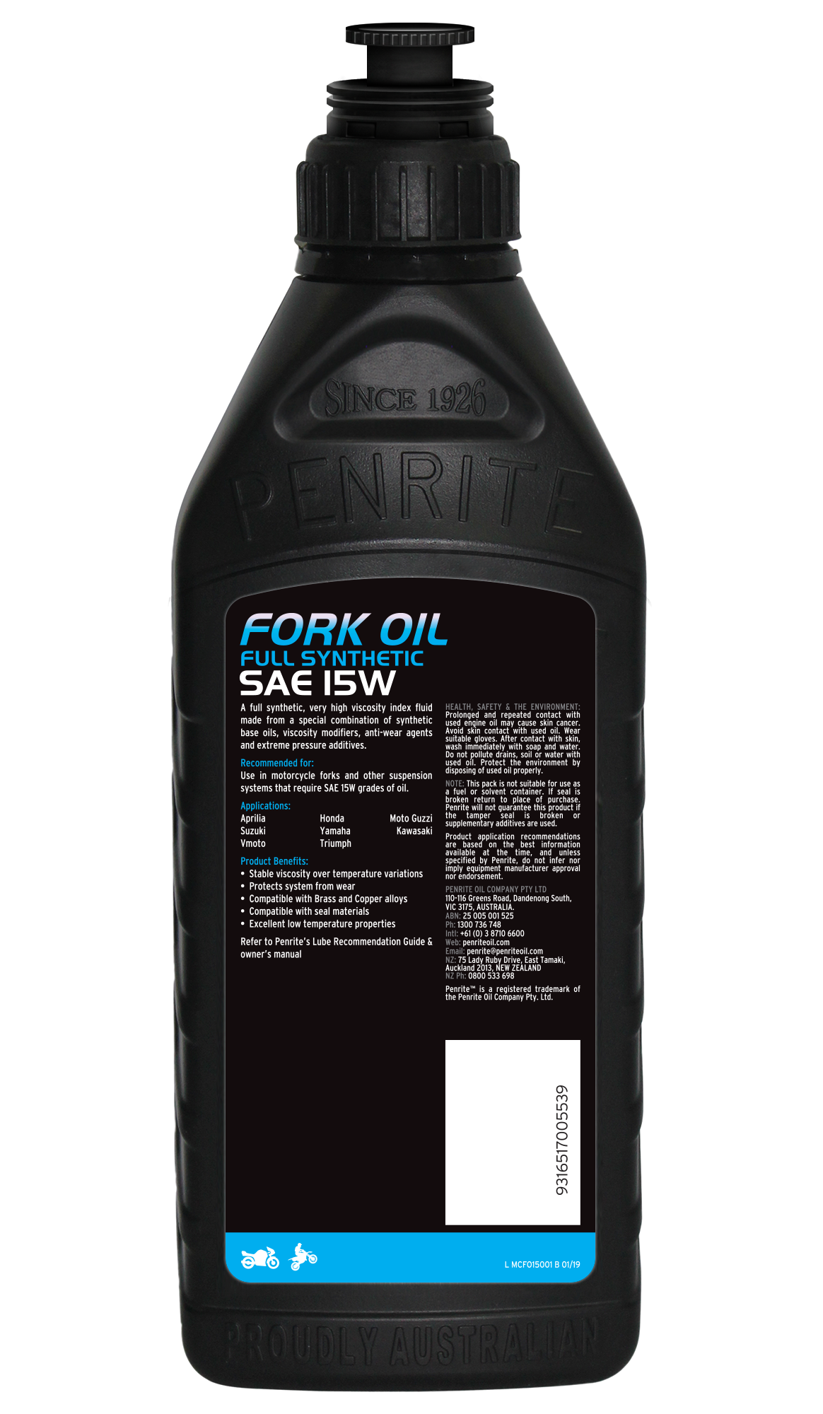 MC Fork Oil 15 (Full Synthetic) 1L - Penrite