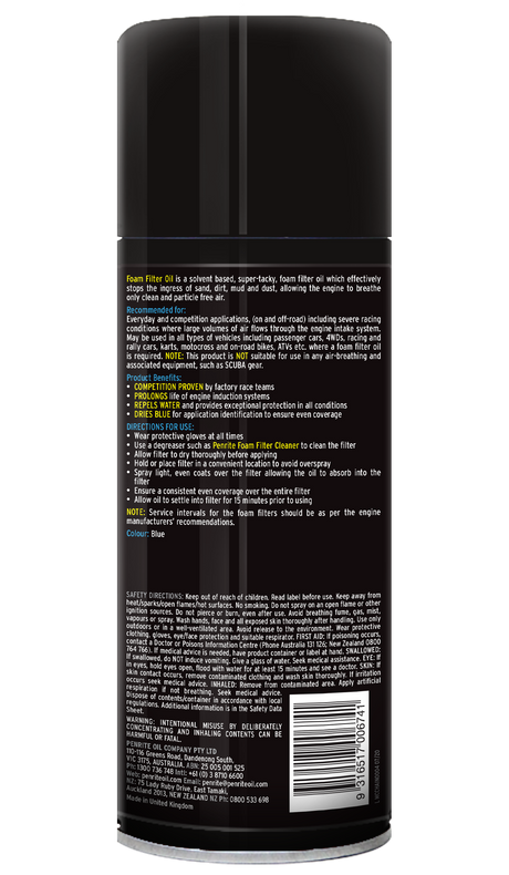 Foam Filter Oil Aerosol 400ml - Penrite