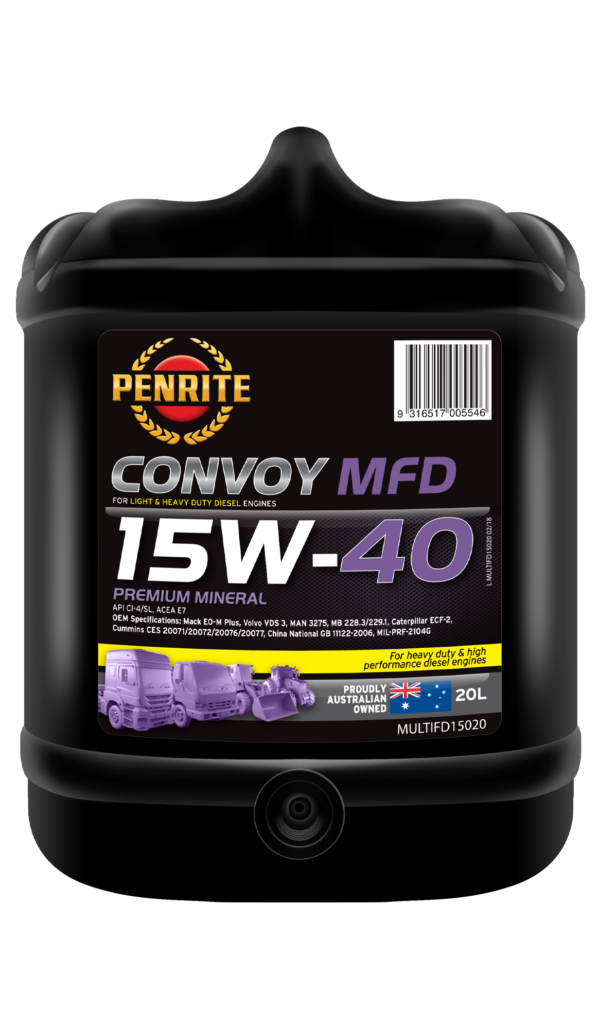 CONVOY MFD 15W-40 (Mineral) - Penrite 20L