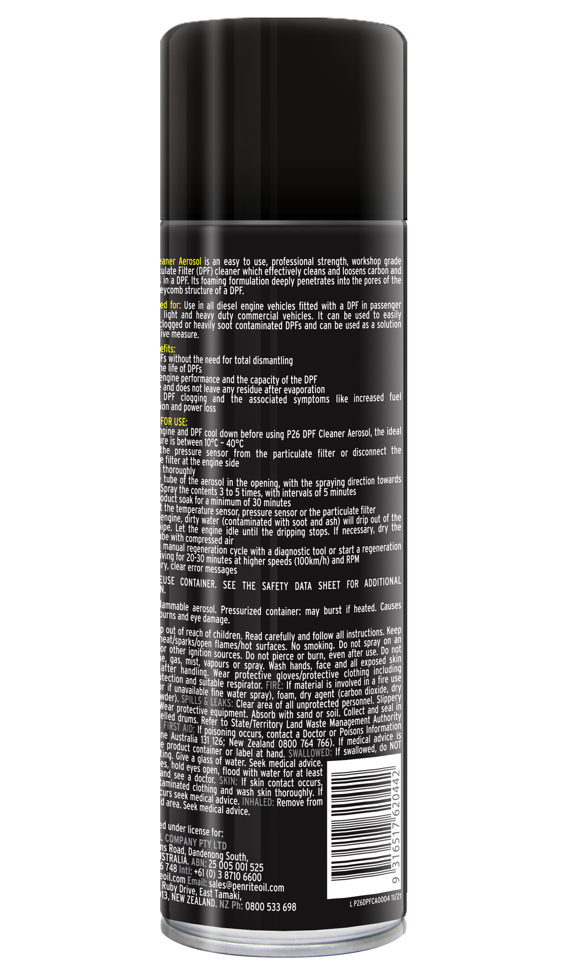 P26 DPF Cleaner Aerosol 400mL - Penrite