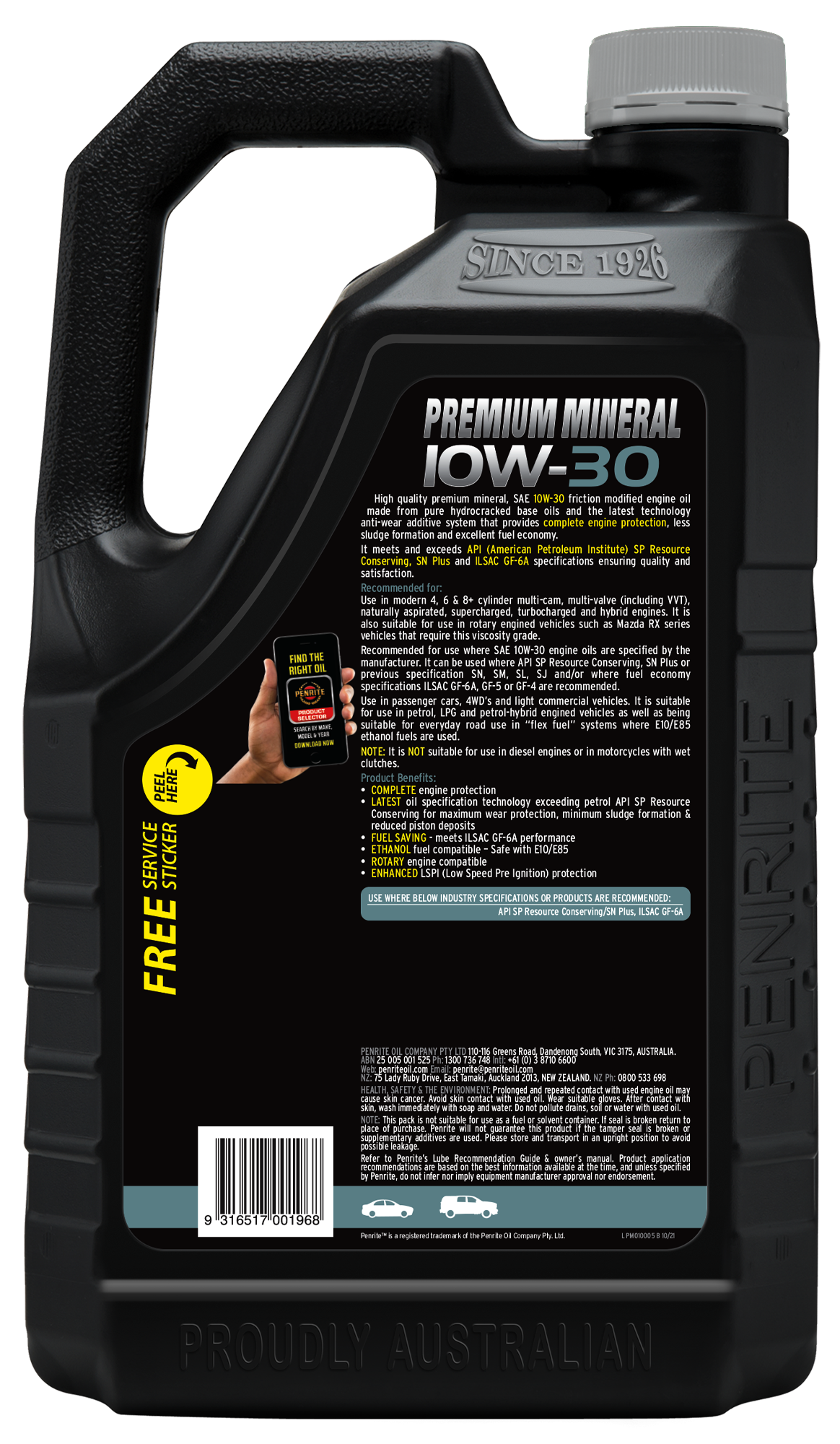 Premium Mineral 10W-30 5L - Penrite