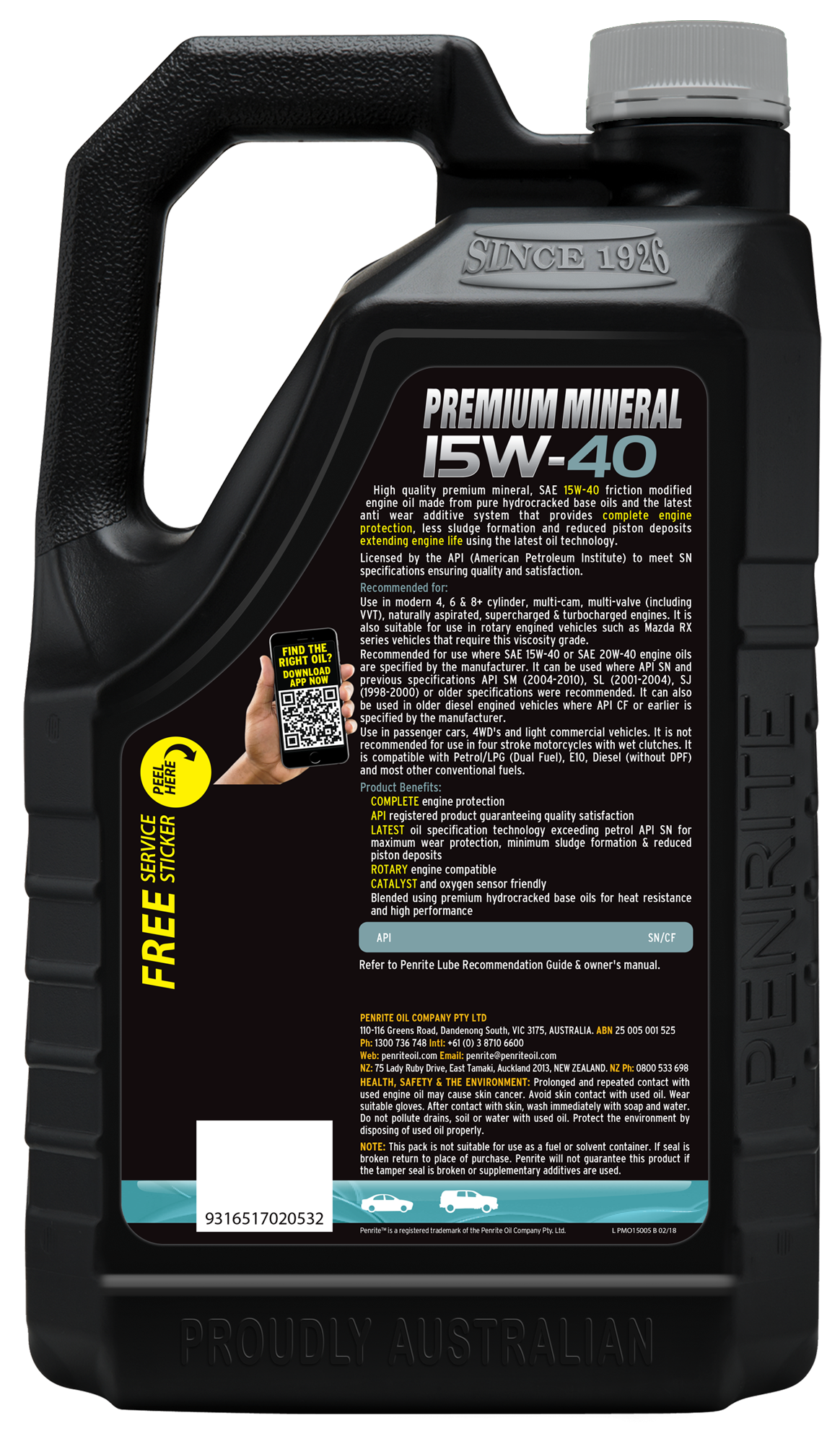 Premium Mineral 15W-40 - Penrite