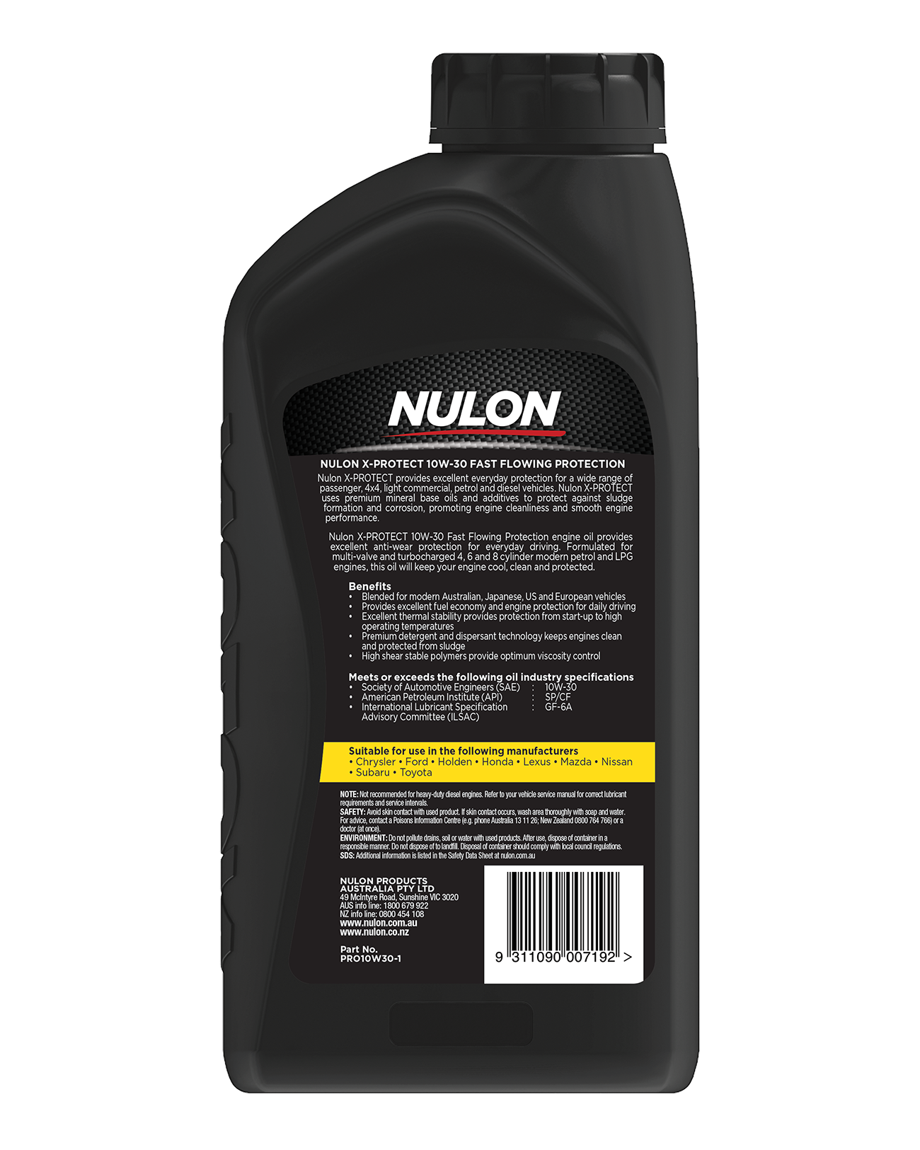 X-Protect 10W-30 Fast Flowing Protection - Nulon