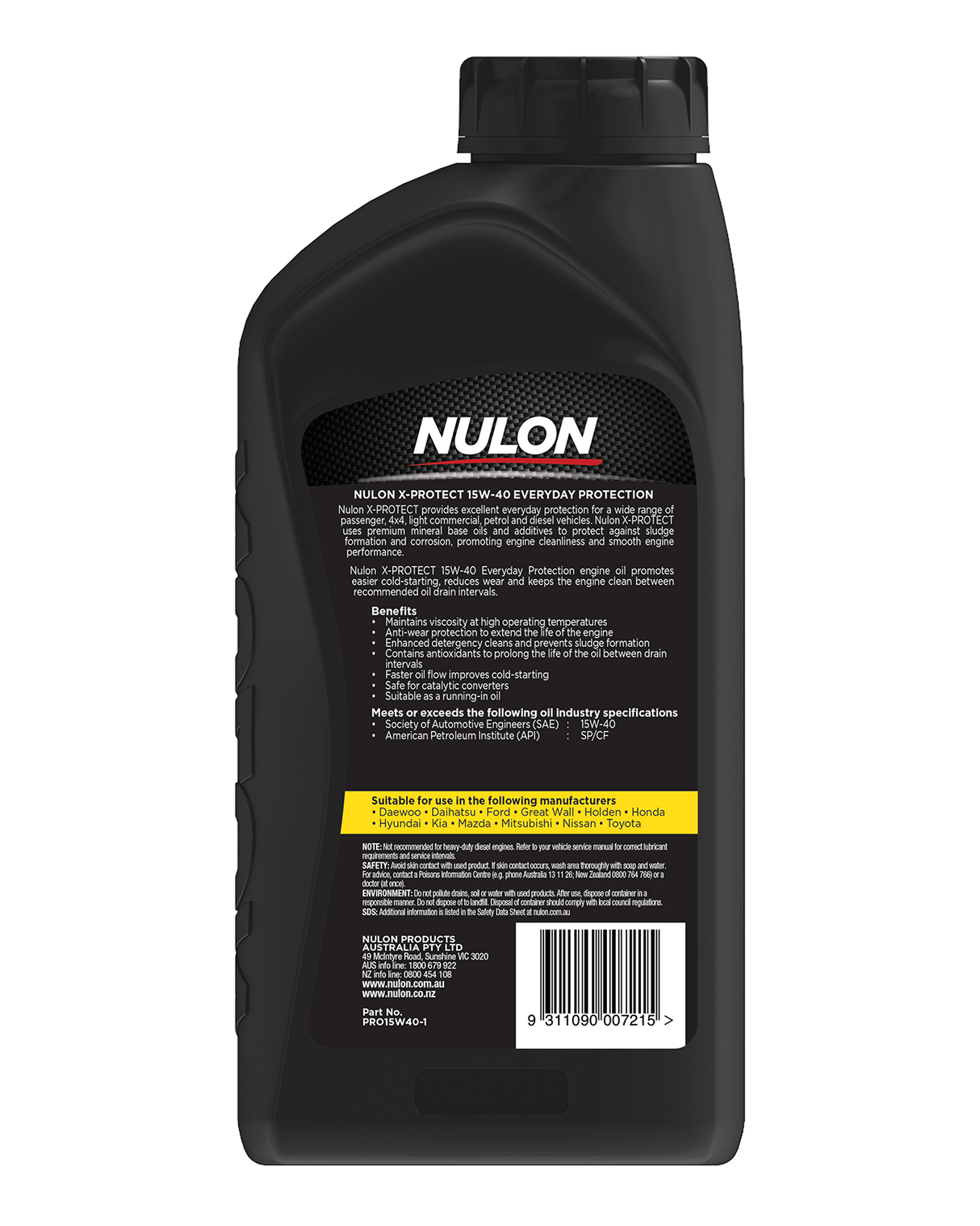X-Protect 15W-40 Everyday Protection - Nulon