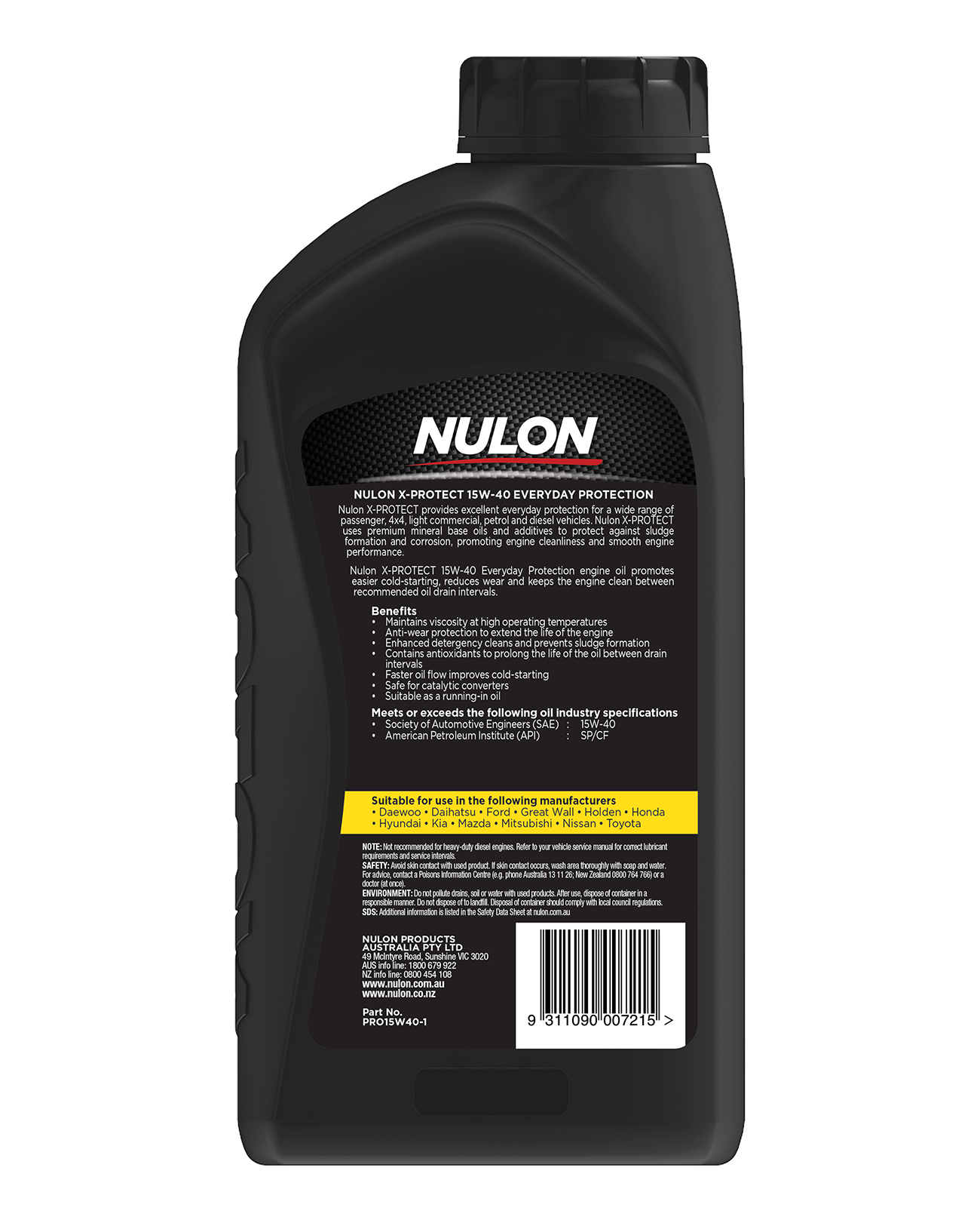 X-Protect 15W-40 Everyday Protection - Nulon