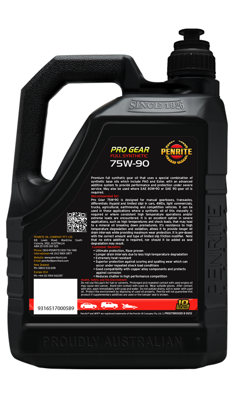 PRO GEAR 75W-90 (Full Syn) - Penrite
