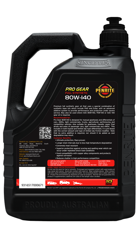 PRO GEAR 80W-140 (FULL SYN) - Penrite