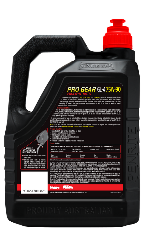 PRO GEAR GL-4 75W-90 (FULL SYN) - Penrite | Universal Auto Spares