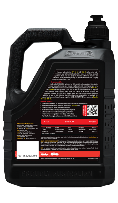 PRO GEAR GL-5 75W-85 (Full Syn) - Penrite