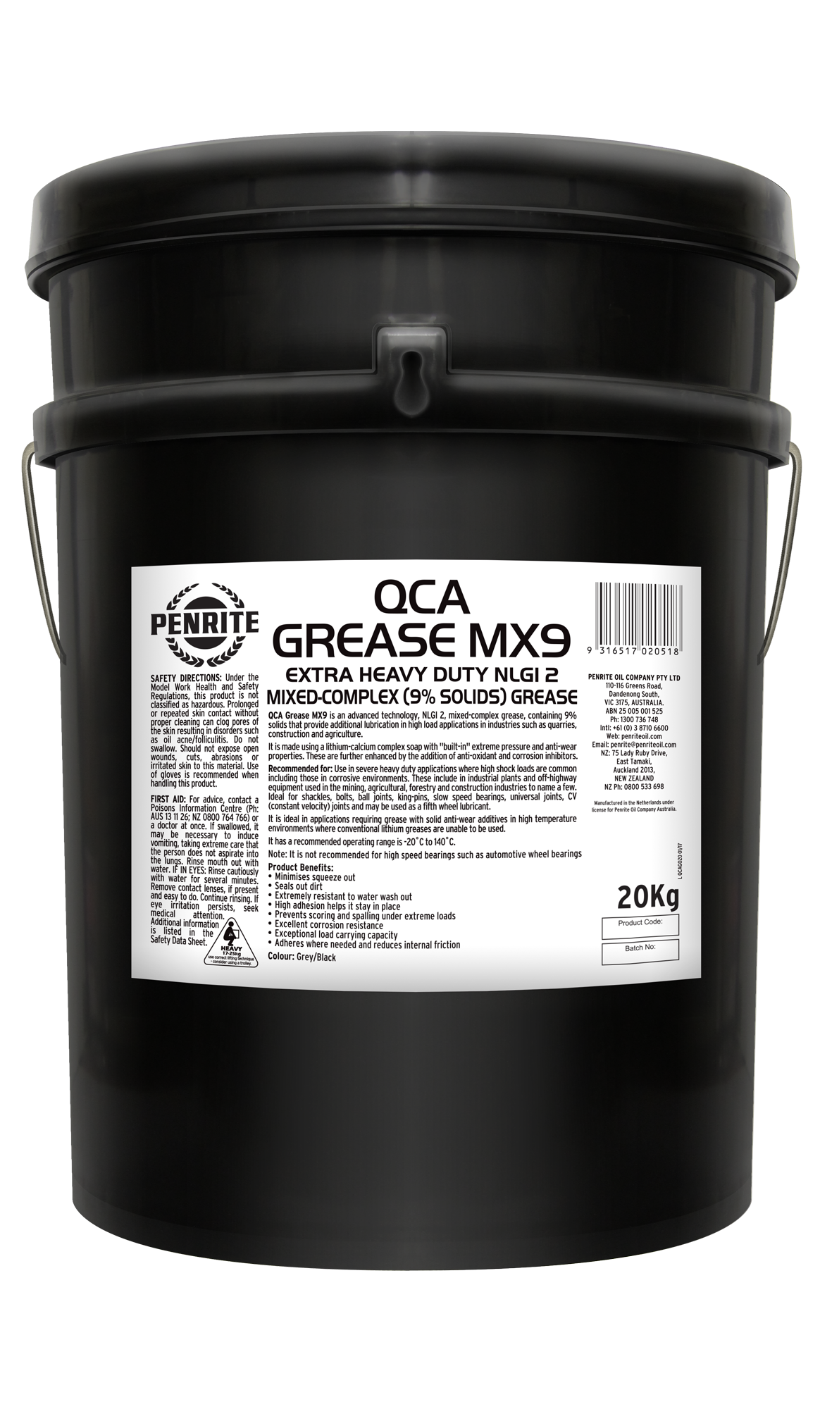 QCA Grease MX9 20kg - Penrite