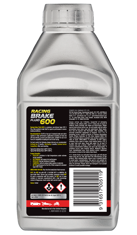 Racing Brake Fluid 600 500ml - Penrite | Universal Auto Spares