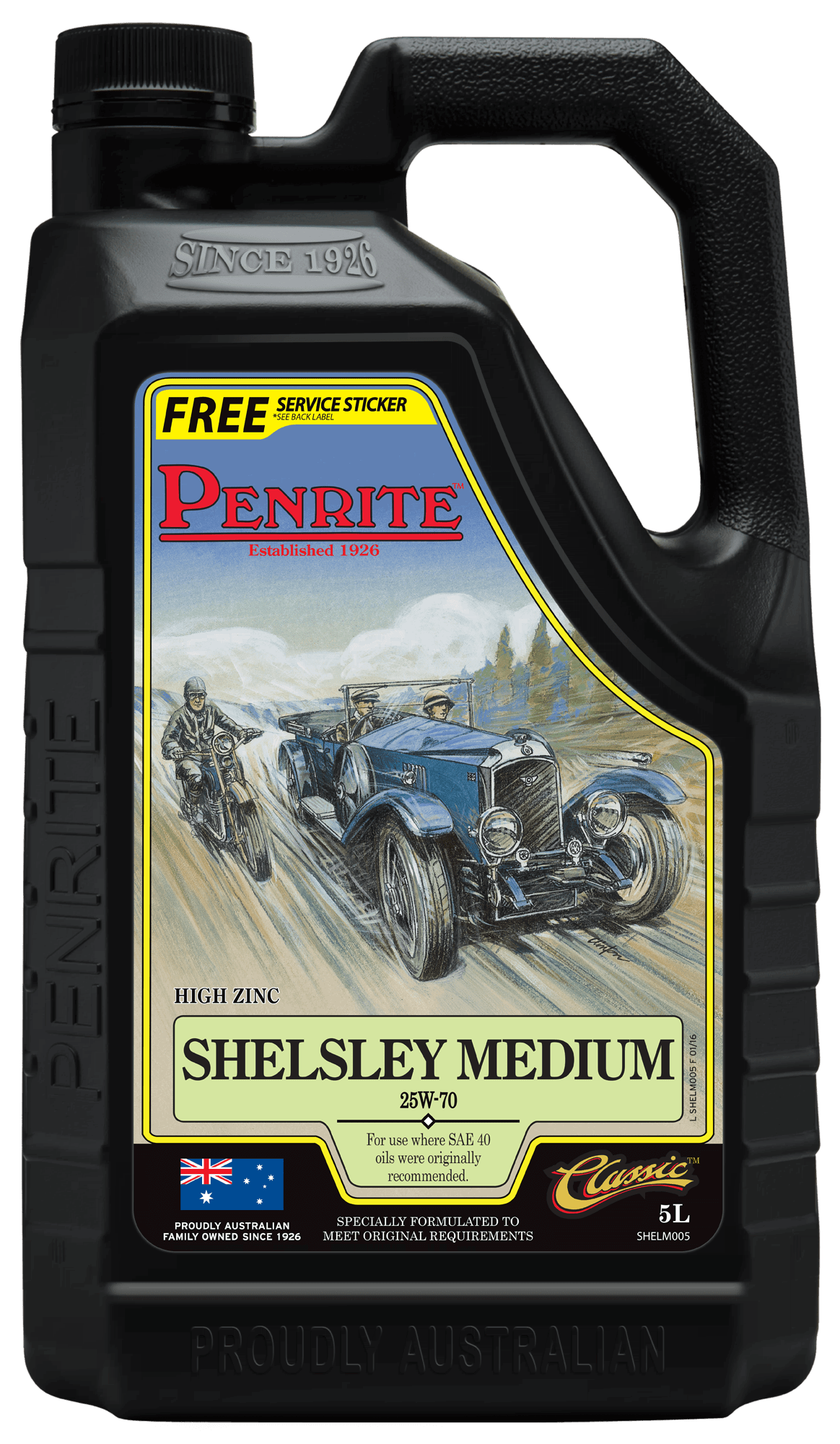 Shelsley Medium 20W-70 (Mineral) 5L - Penrite 4 X 5 Litre (Carton Only)