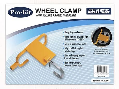 Wheel Clamp With Square, Wheel Nut Protection Plate - Pro-Kit