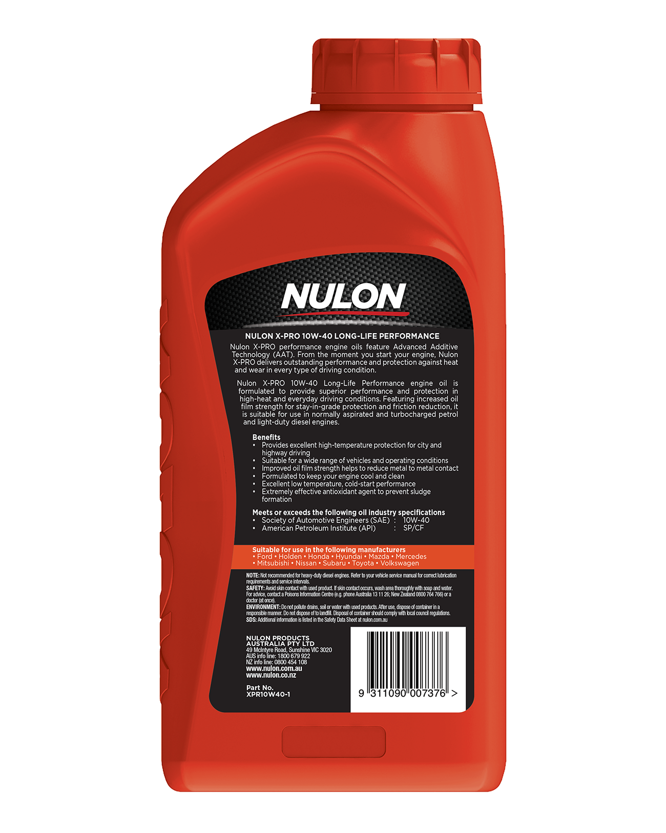 X-PRO 10W-40 Long-Life Performance - Nulon