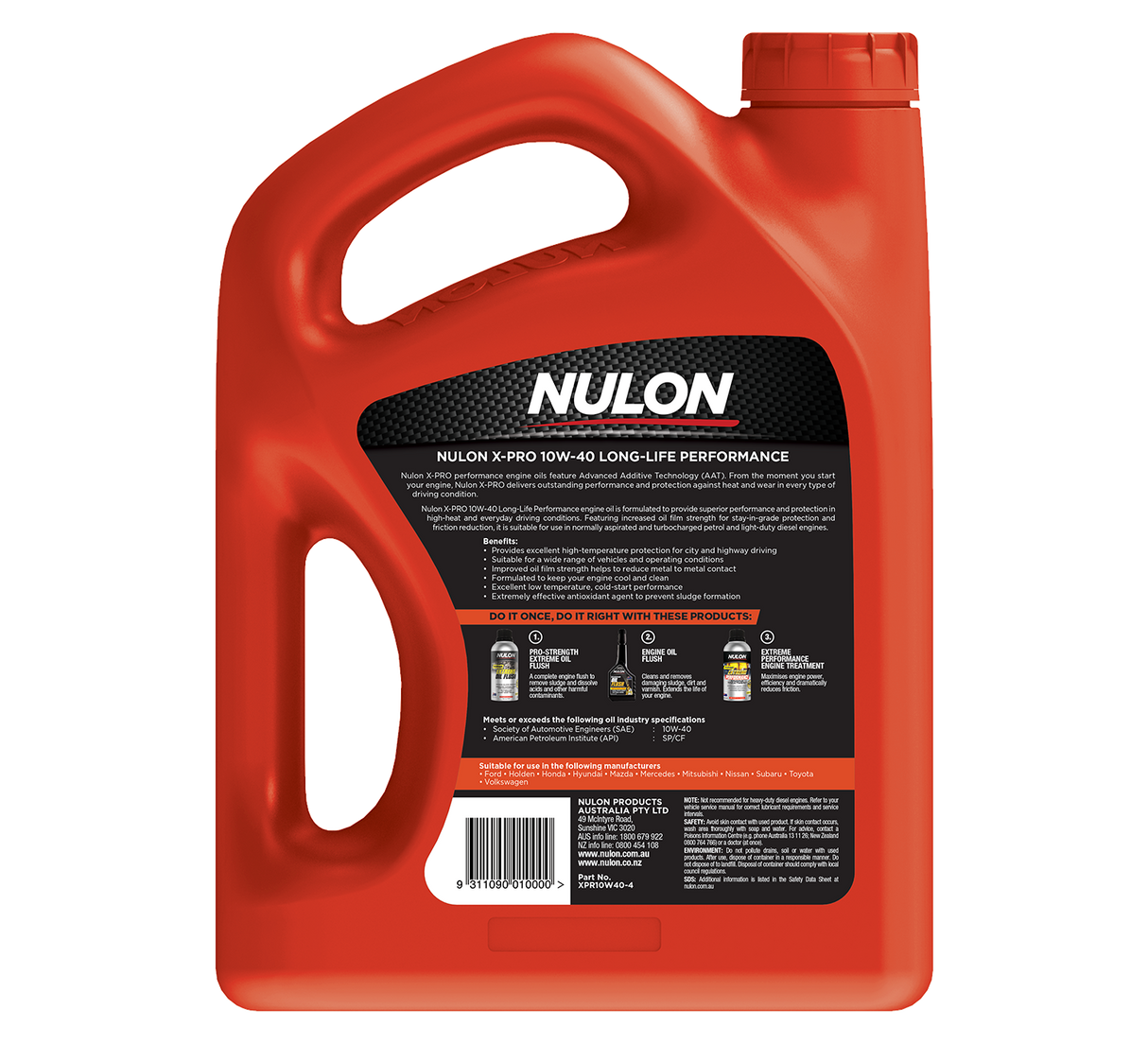 X-PRO 10W-40 Long-Life Performance - Nulon