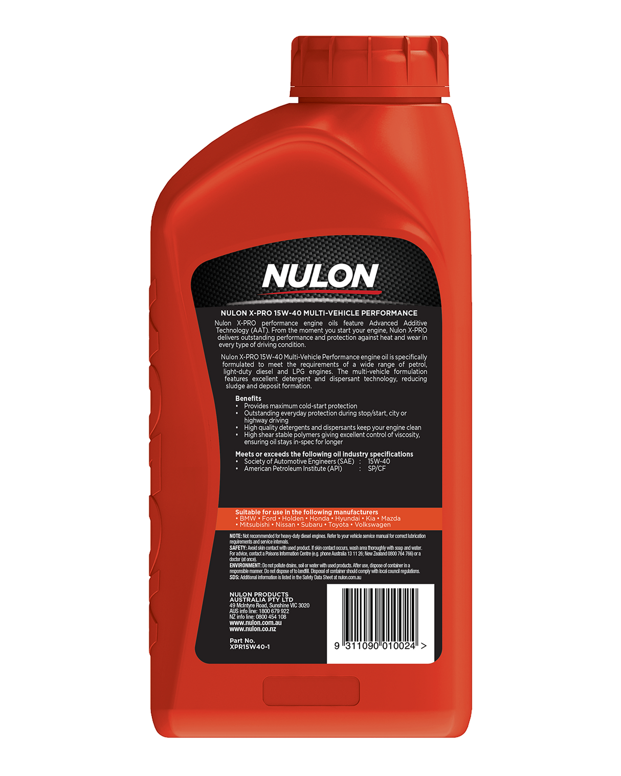 X-PRO 15W-40 Multi-Vehicle Performance - Nulon
