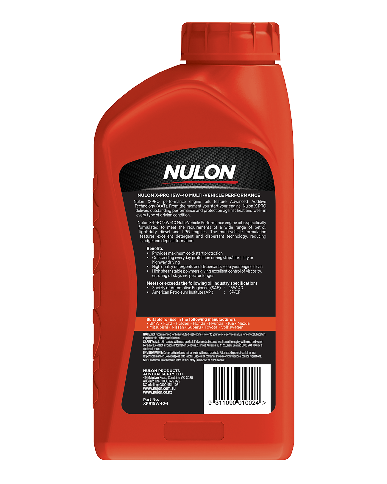 X-PRO 15W-40 Multi-Vehicle Performance - Nulon