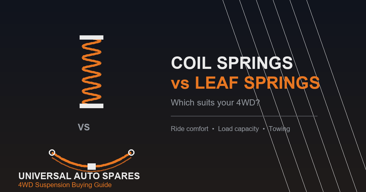 Illustration comparing a coil spring and a leaf spring side by side for 4WD suspension