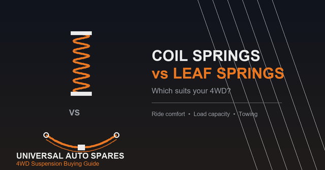 Illustration comparing a coil spring and a leaf spring side by side for 4WD suspension