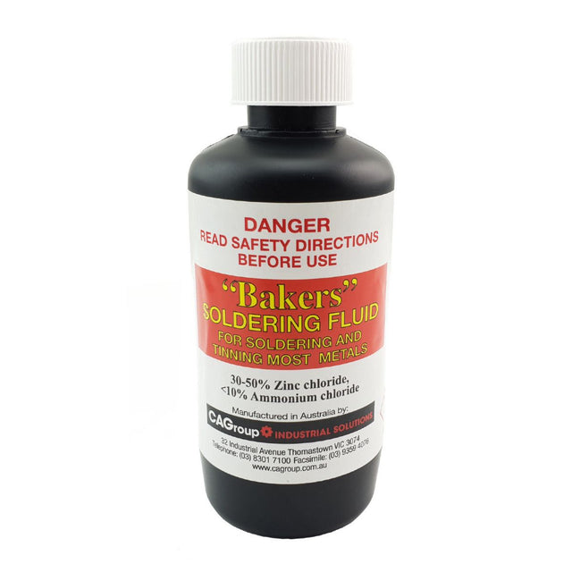 Bakers Soldering Solution 30-50% Zinc Chloride 10% Ammonium Chloride 250ml - BAKERS