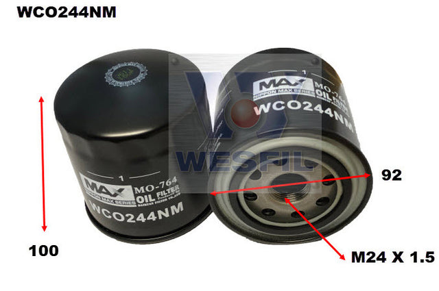 Oil Filter Fits Tata WCO244NM - Wesfil | Universal Auto Spares