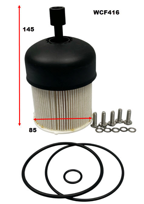 Diesel Fuel Filter Fits Renault (Element Only) WCF416 - Wesfil | Universal Auto Spares