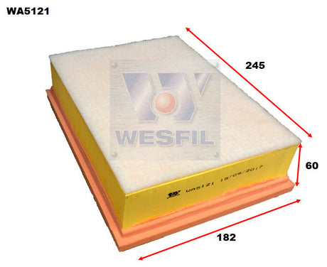 Air Filter A1686 Fits Citroen/Peugeot WA5121 - Wesfil | Universal Auto Spares